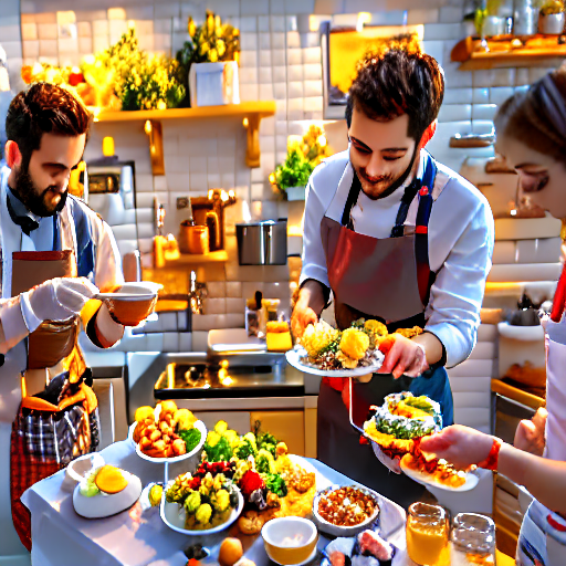 002_Three people are preparing a meal in a small kitchen..png